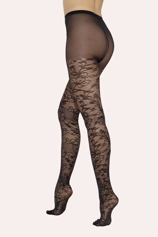 Luxusní punčochové kalhoty s krajkovým vzorem CHANTILLY 30 DEN Knittex
