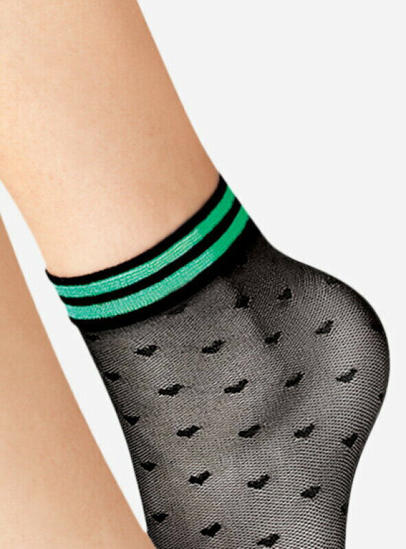 Barevné ponožky se srdíčky GIOCO 20 DEN Lores